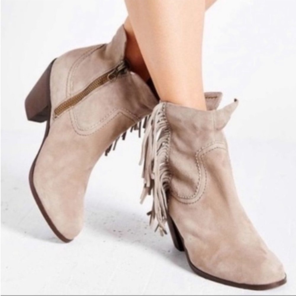 Sam Edlemon Louie Fringe Ankle Boots